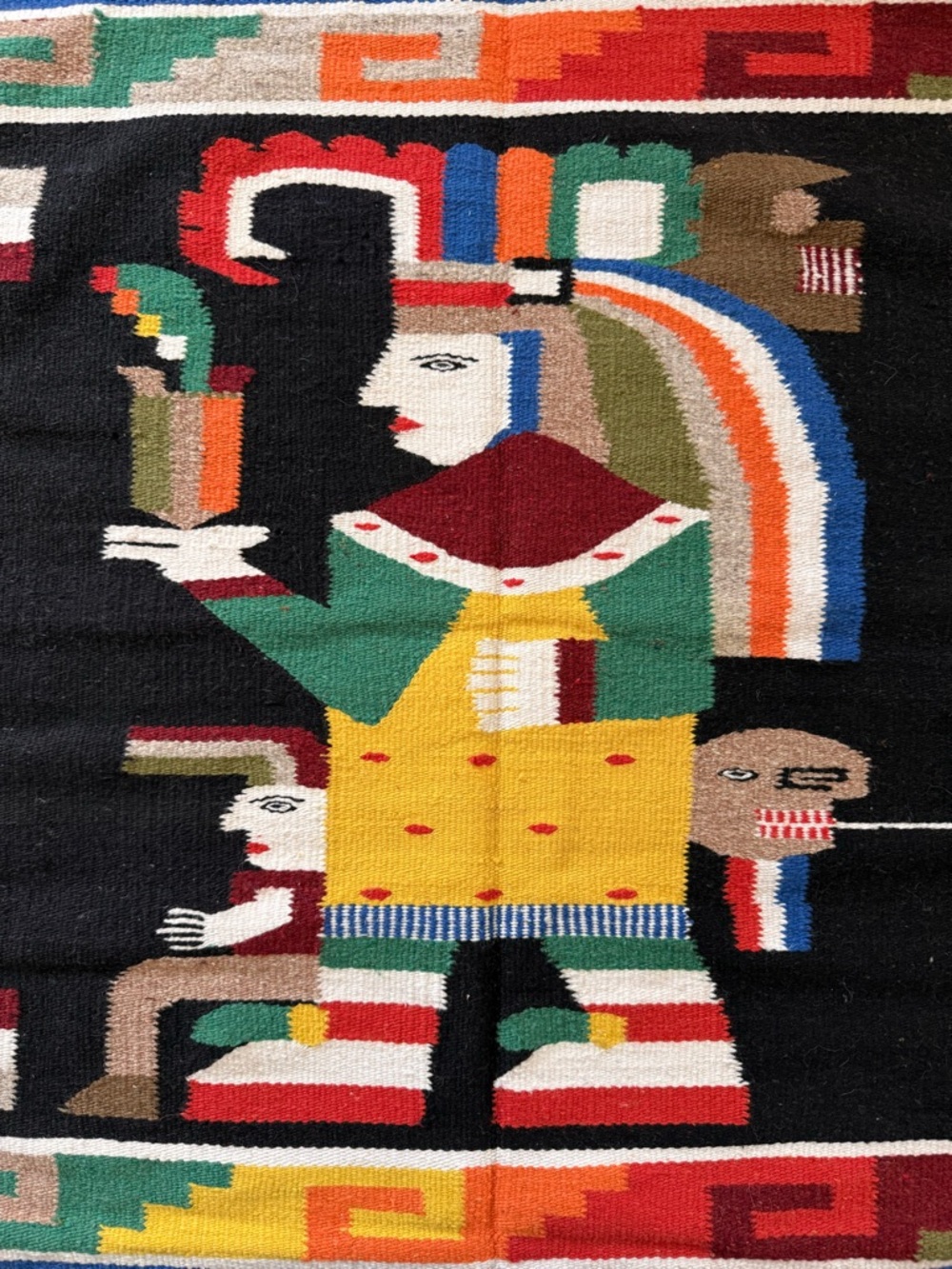Vintage flatwoven tapestry Navajo style rug/wall hanging